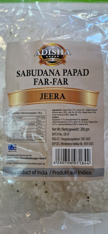 Adisha Sabudana Papad (Jeera) -200g